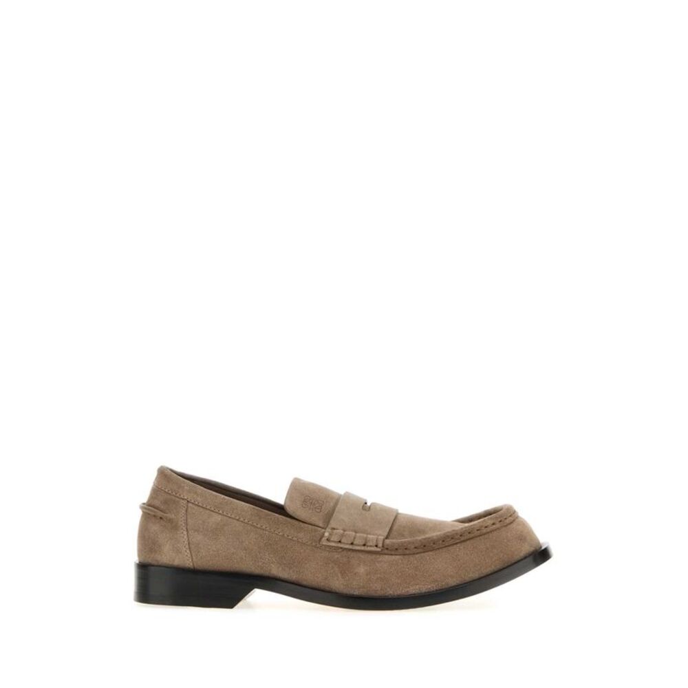 Loewe Men Cappuccino Suede Bobine Loafers